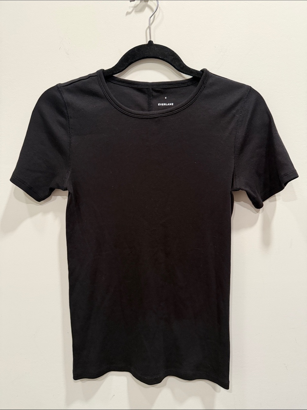 Everlane Black ribbed Short-Sleeve Crew Tee